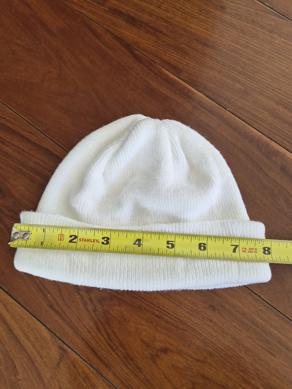 Kids White Ribbed Knit Beanie Winter Hat